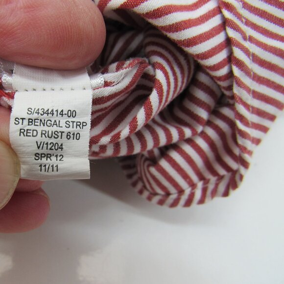 Banana Republic Men's Red Stripe Collared Long Sleeve Dress Shirt 17-171/2" XL - Picture 12 of 12